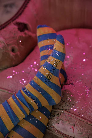 Magnolia Pearl Stripe OTK Socks - Bananas in Pyjamas