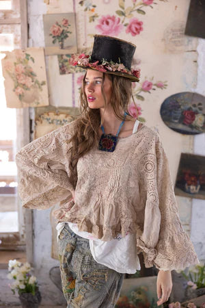Magnolia Pearl Eyelet Dea Blouse - Swan
