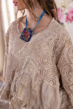 Magnolia Pearl Eyelet Dea Blouse - Swan