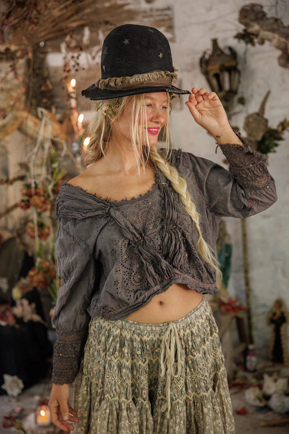 Magnolia Pearl Eyelet Nonnie Belle Blouse - Ozzy