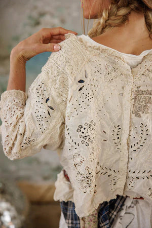 Magnolia Pearl Eyelet Adelise Blouse - Antique White
