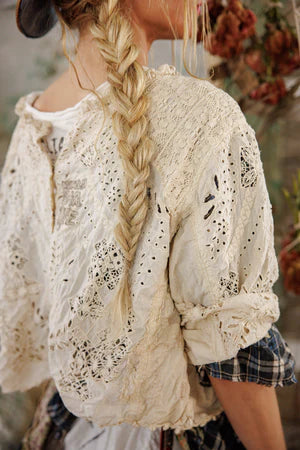 Magnolia Pearl Eyelet Adelise Blouse - Antique White
