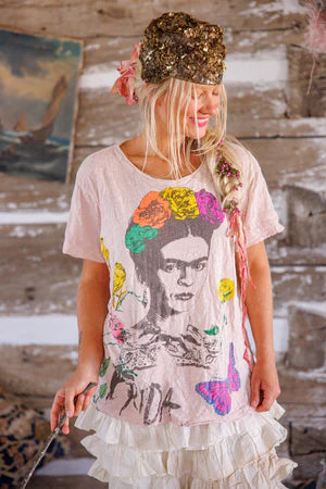 Magnolia Pearl Frida Art Is The Remedy Tee - Lychee Blossom