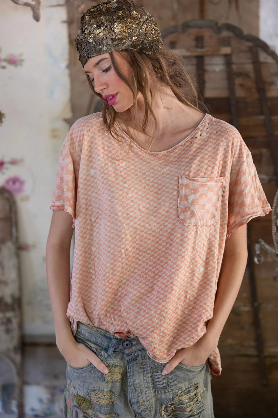 Magnolia Pearl Piecewise Pocket Tee - Tabby