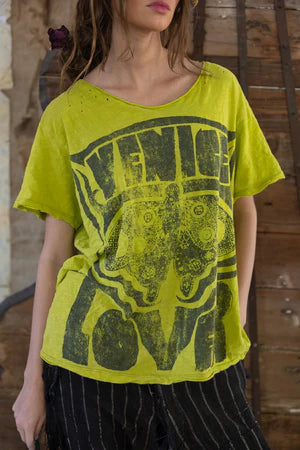 Magnolia Pearl Venice Lover Butterfly Tee - Yellow Plum