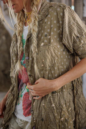 Magnolia Pearl Patchwork Polka Dot Smock - Ember Glow