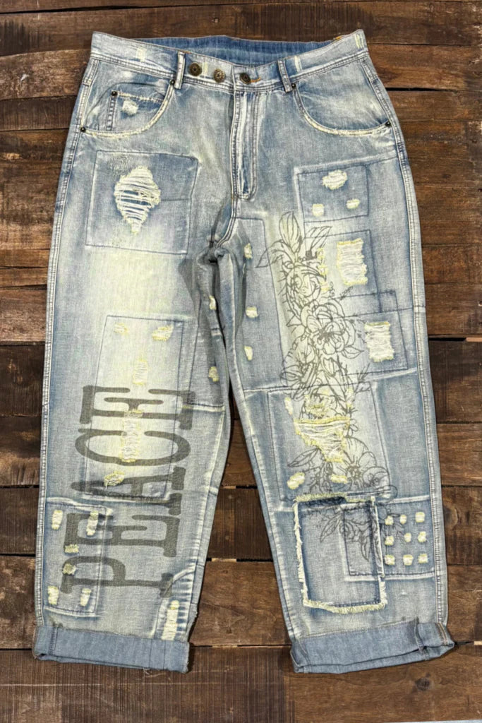 Jaded Gypsy Peace and Love Jeans