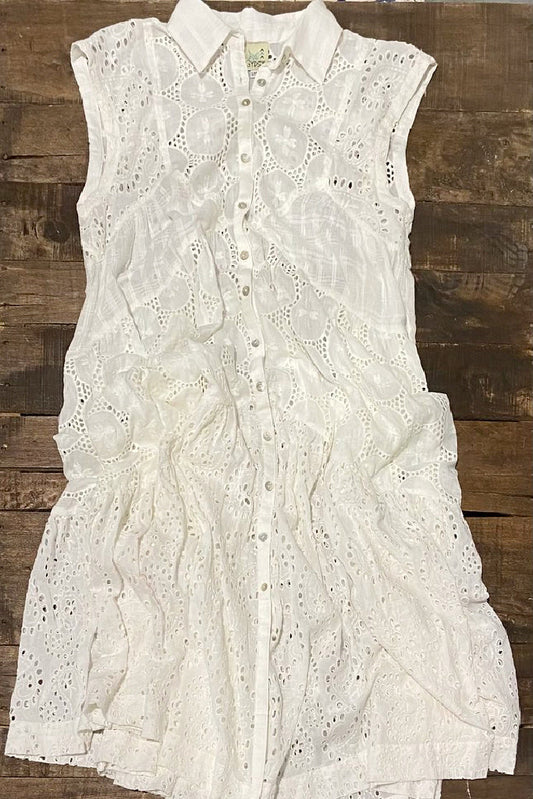 Jaded Gypsy New Beginnings Eyelet Dress - Parchment