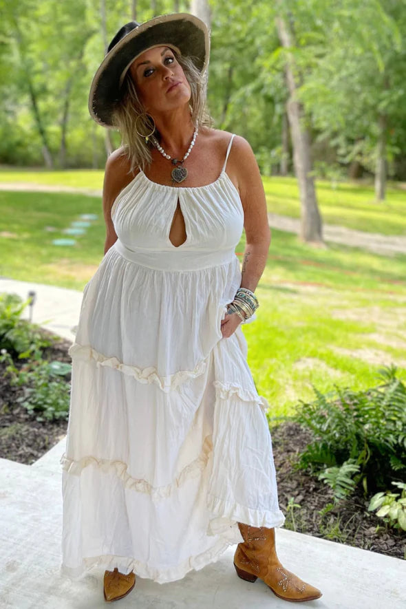 White gypsy dress hot sale
