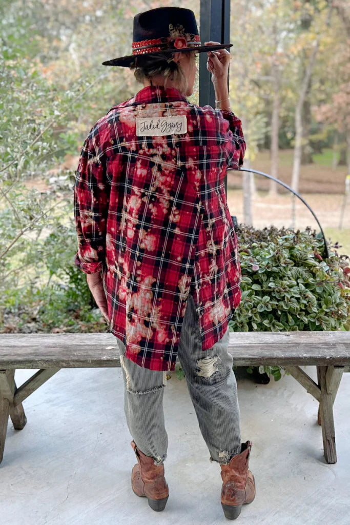 Jaded Gypsy Early Morning Walks Flannel - Red/Black