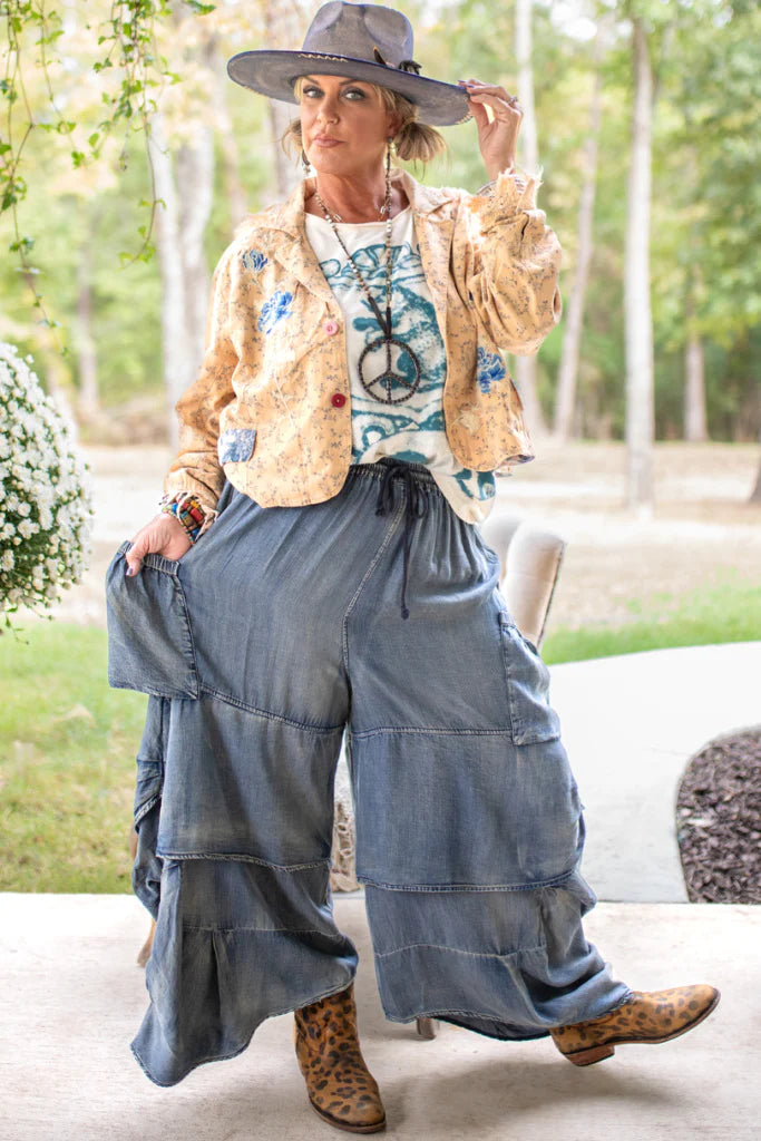 Jaded Gypsy Sierra Sunset Pants - Vintage Chambray