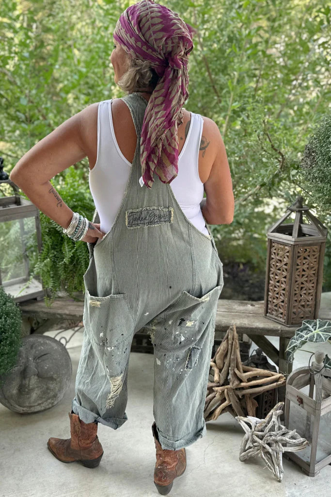 Jaded Gypsy Endless Travels Overalls - Blue Railroad