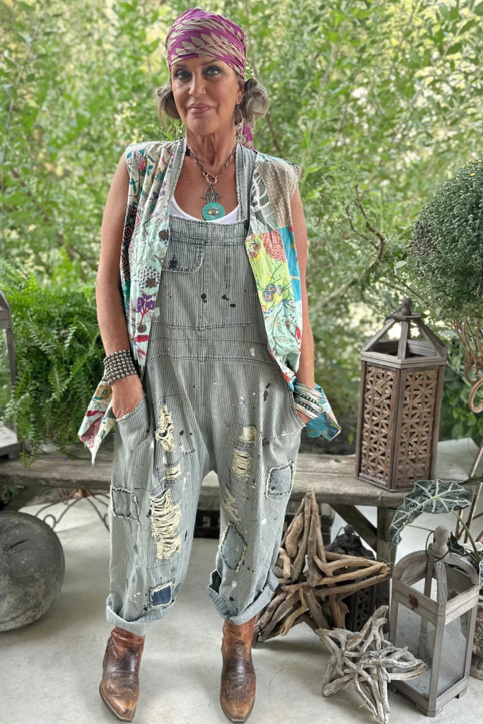 Jaded Gypsy Endless Travels Overalls - Blue Railroad