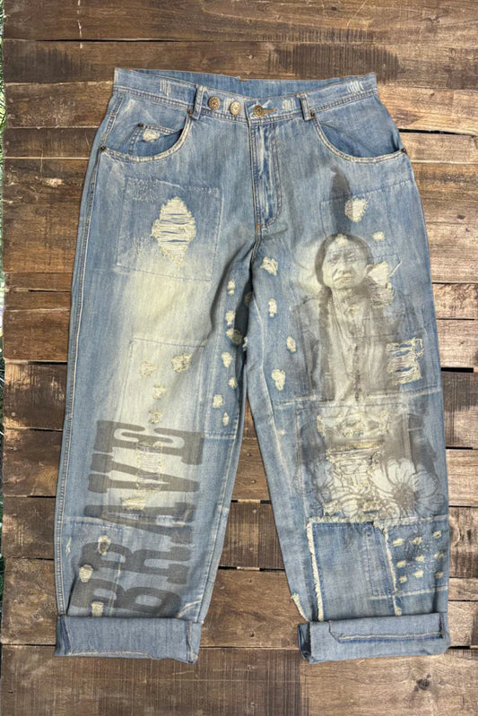 Jaded Gypsy Peace and Love Jeans - Brave Heart