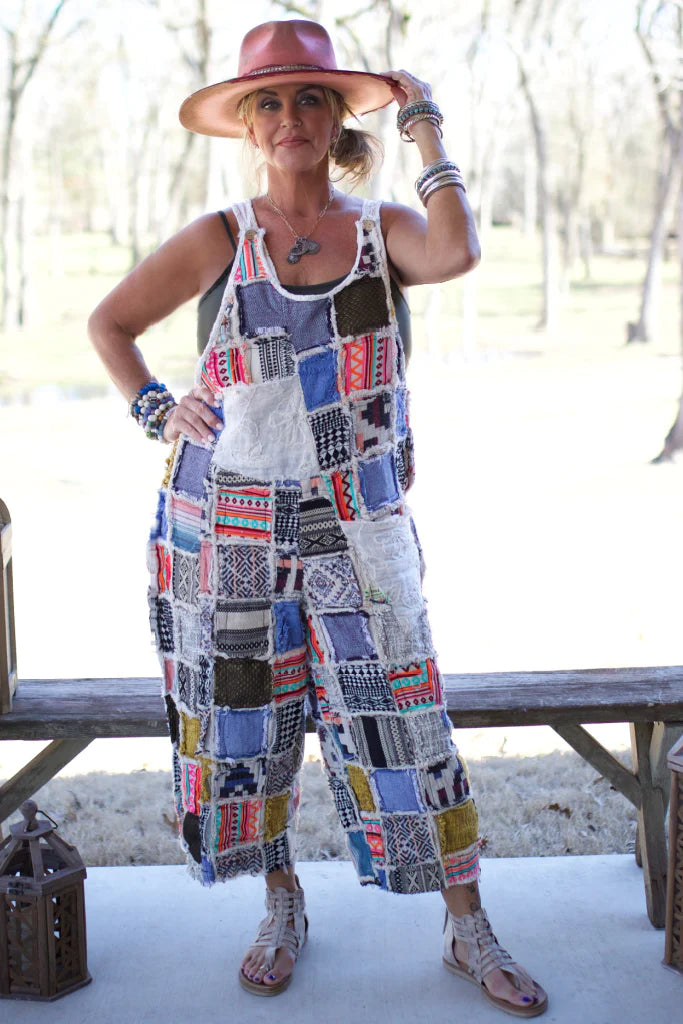 Jaded Gypsy Patchwork Of Many Colors Jumpsuit