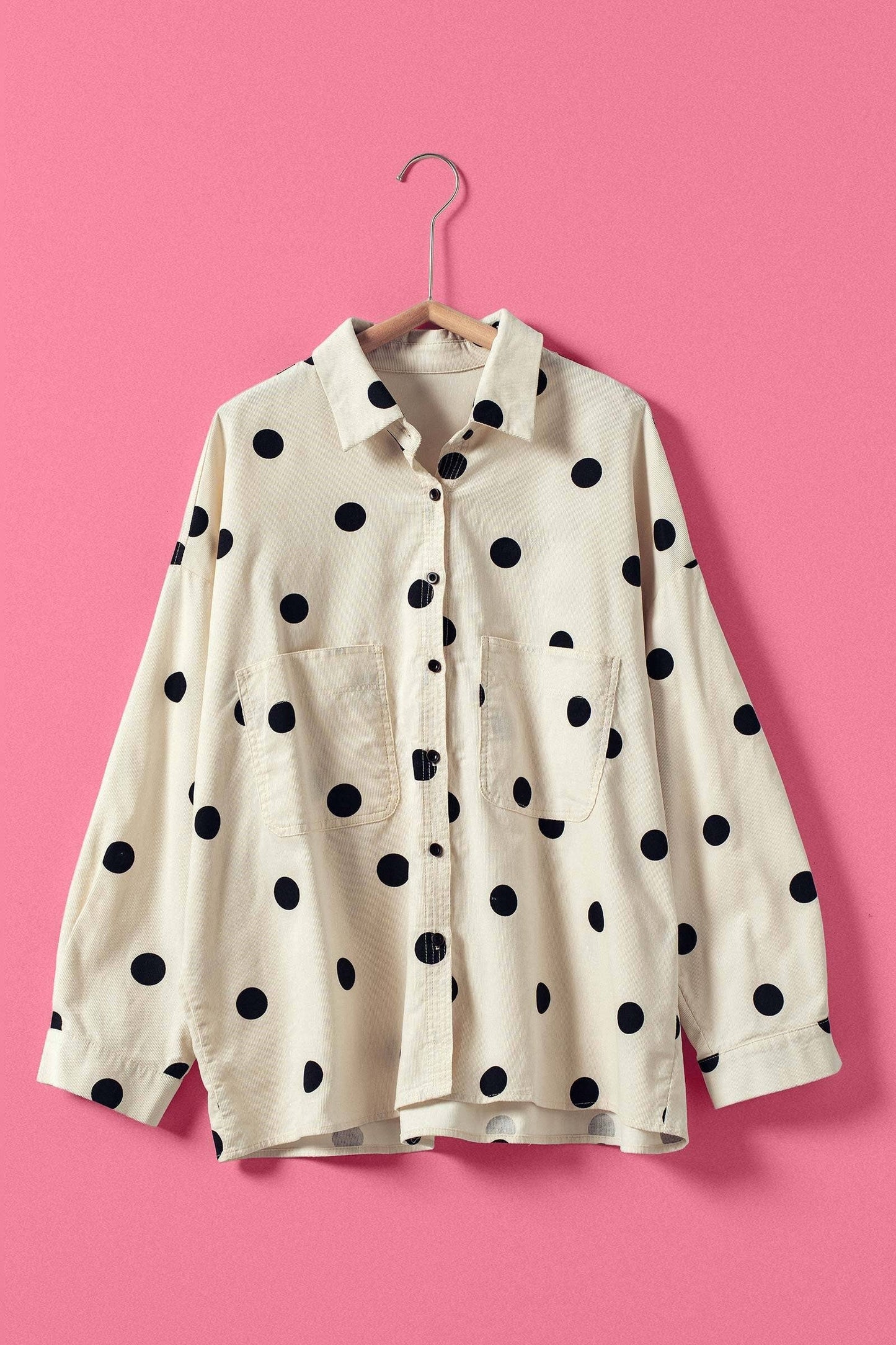 Relaxed Polka Dot  Button-Down Shirt