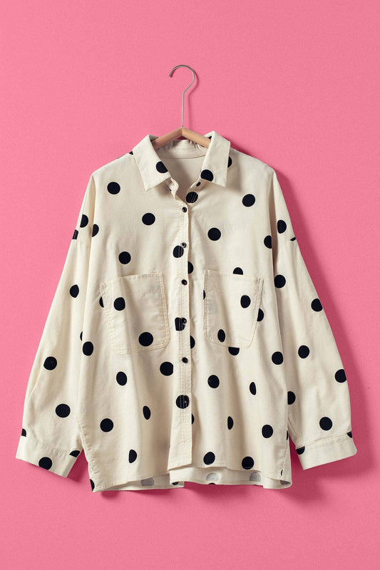 Relaxed Polka Dot  Button-Down Shirt