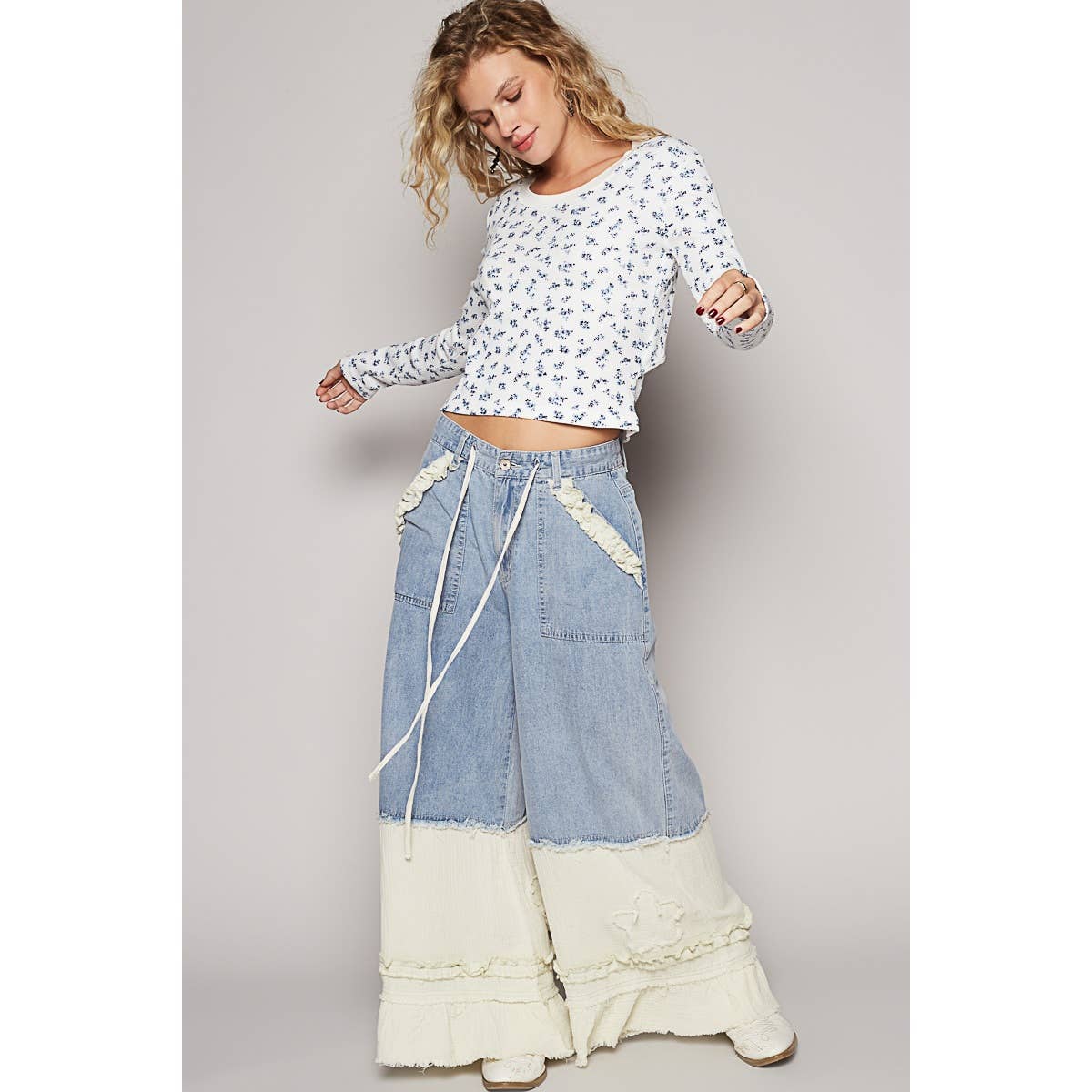 Vintage Washed Double Gauze Wide Pants