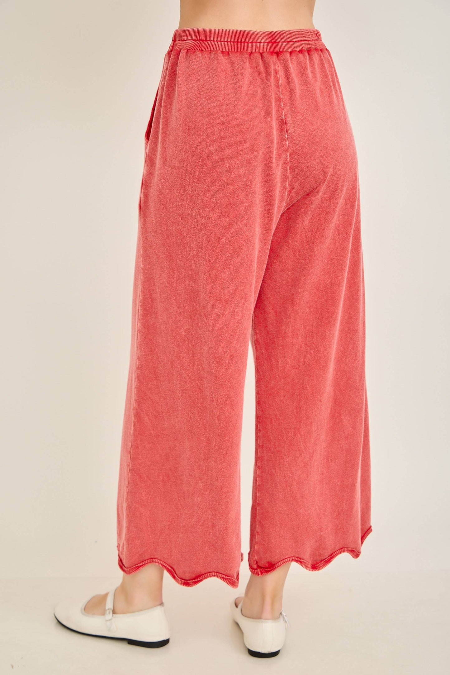 Mineral Washed Wavy Ribbed Pants