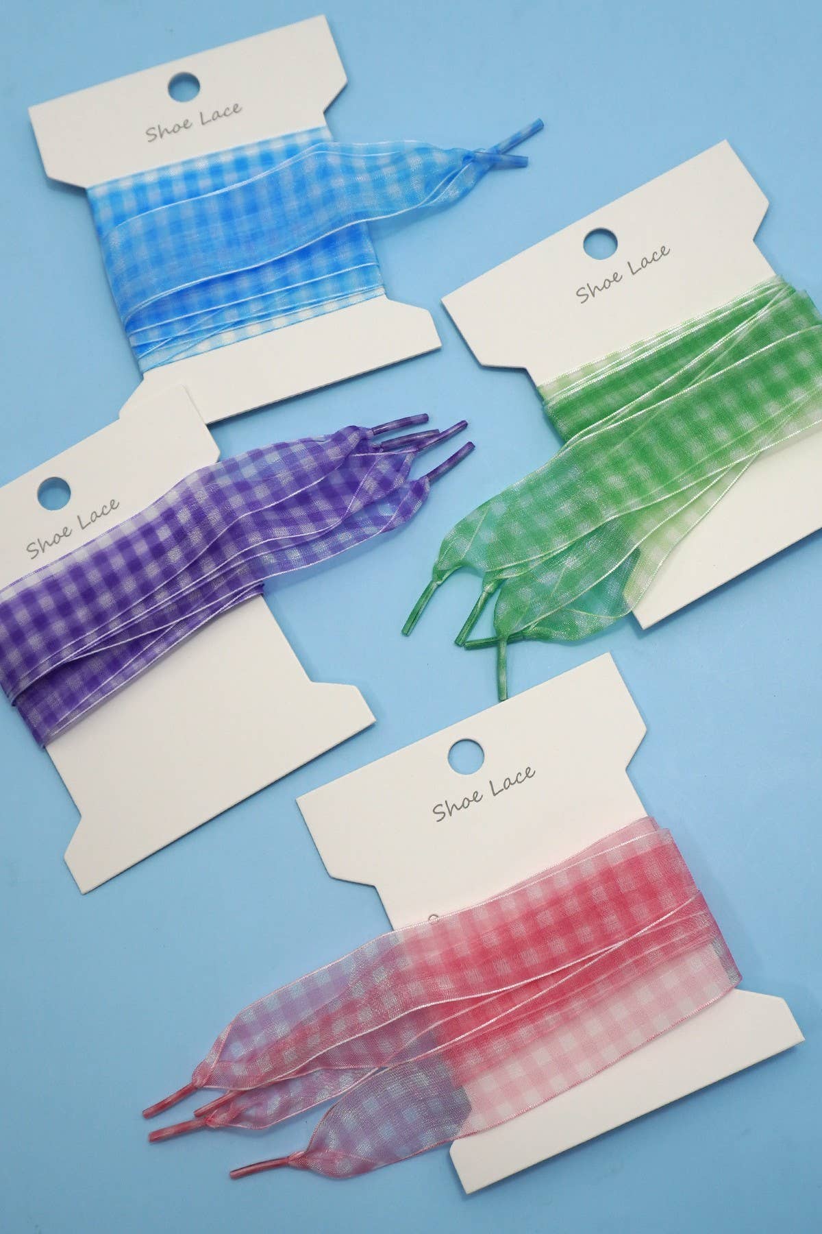 Checker Satin Organza Shoe Lace