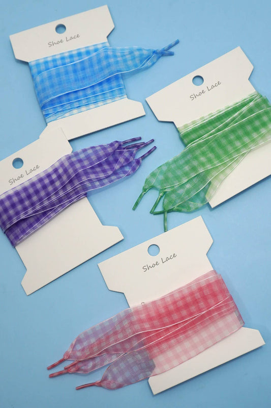 Checker Satin Organza Shoe Lace