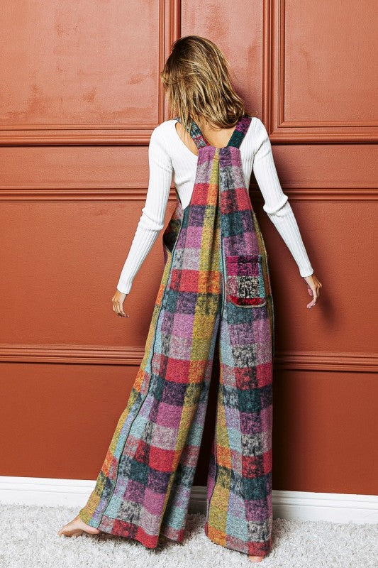 Vintage Brushed Checker Overalls