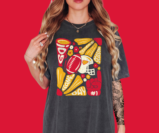 Football Abstract Flower Art Tee