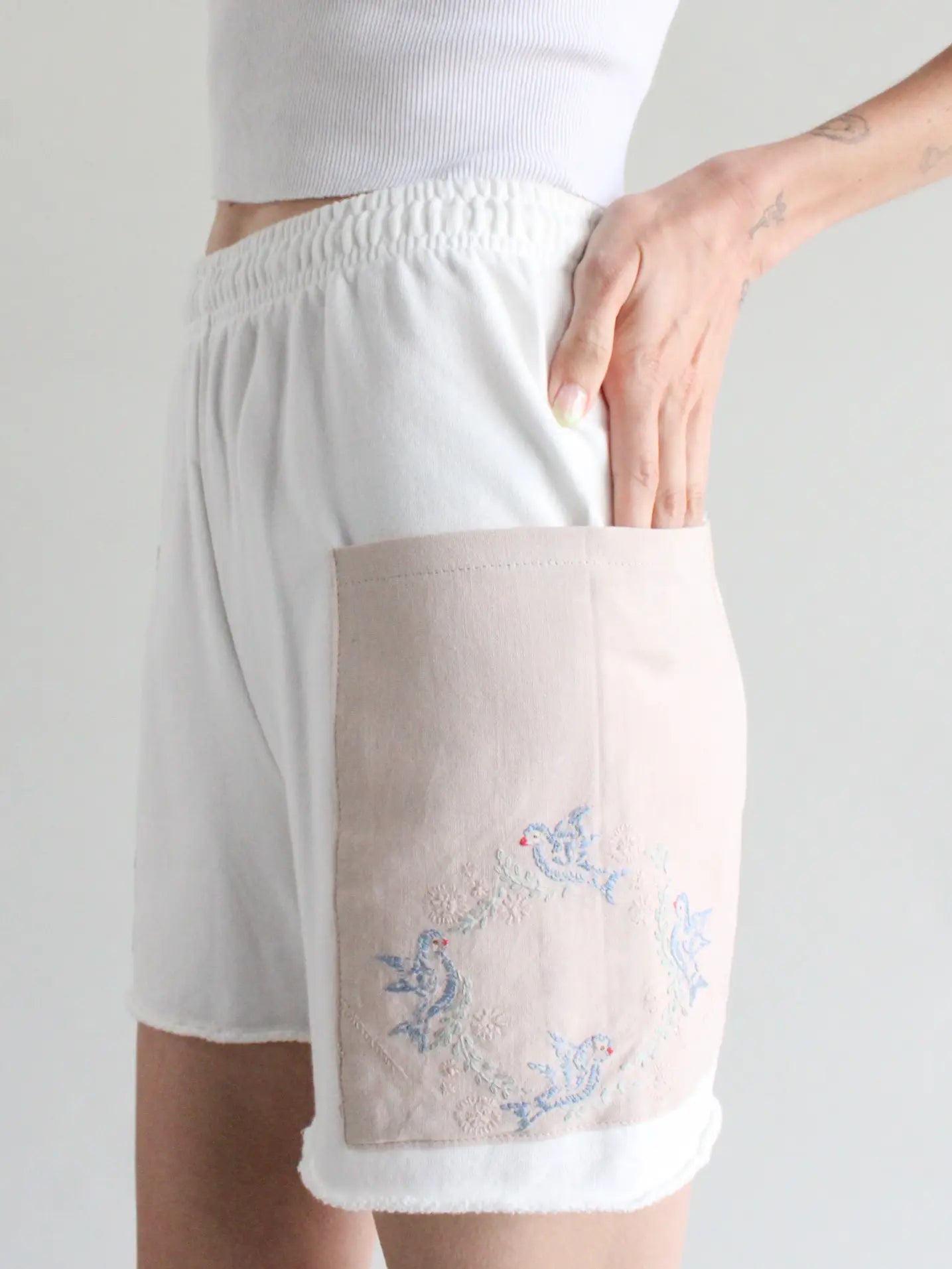 Sweat Short with Embroidered Pocket