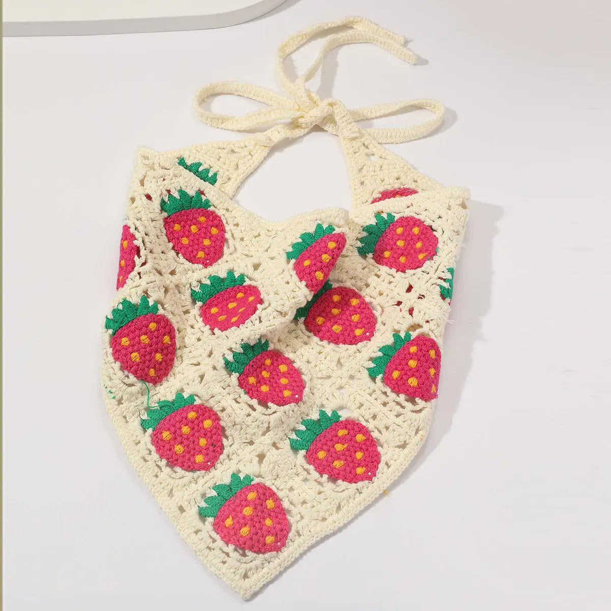 Handmade Woven Strawberry Headband - White