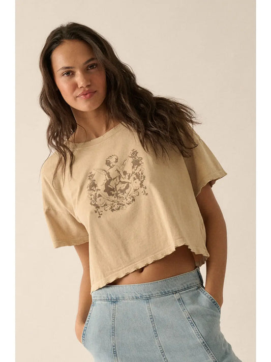Mineral Washed Cupid Graphic Tee