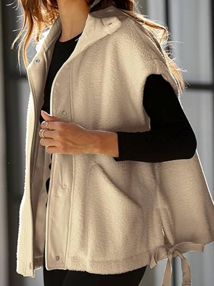 Fleece Button Vest Jacket