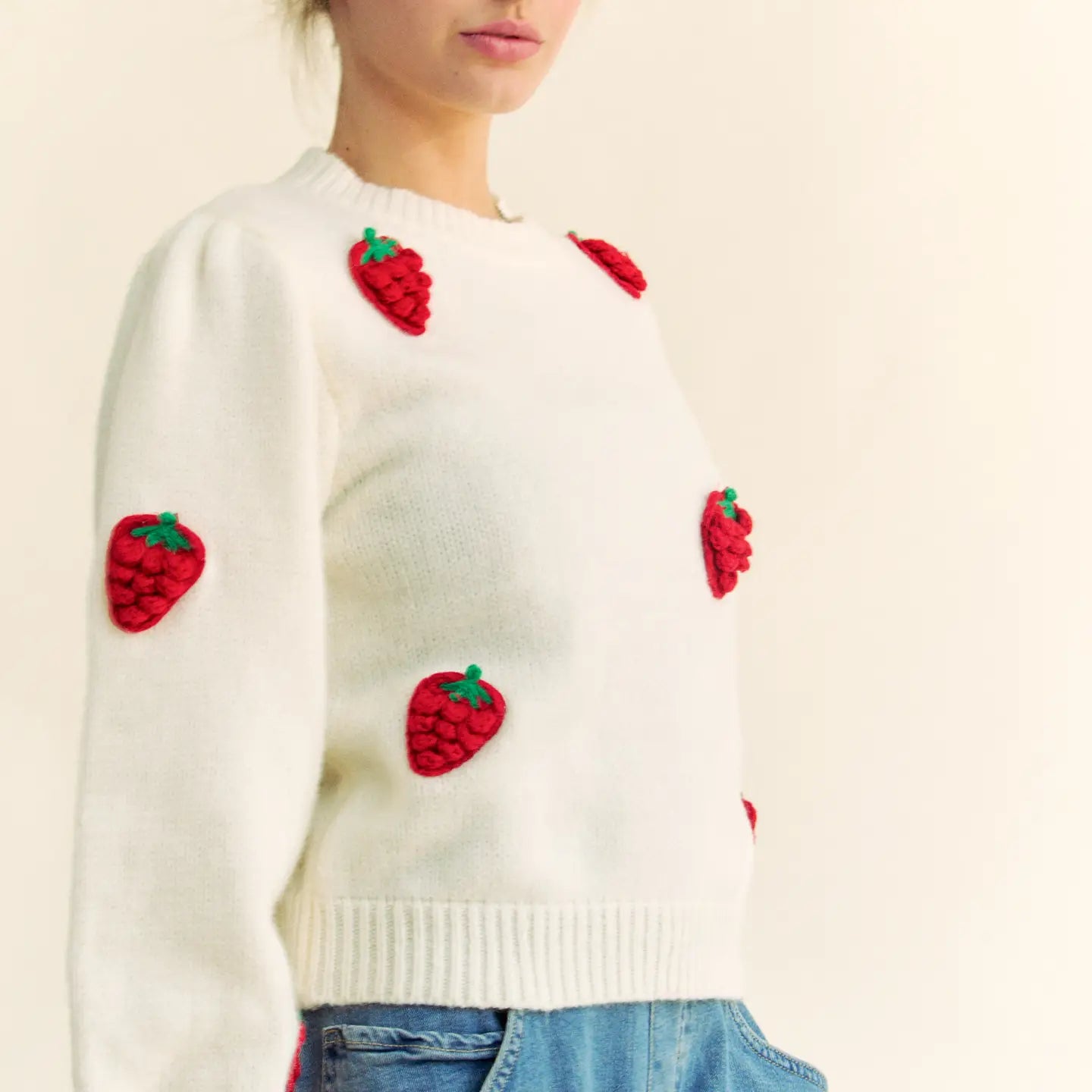 Crochet Strawberry Sweater