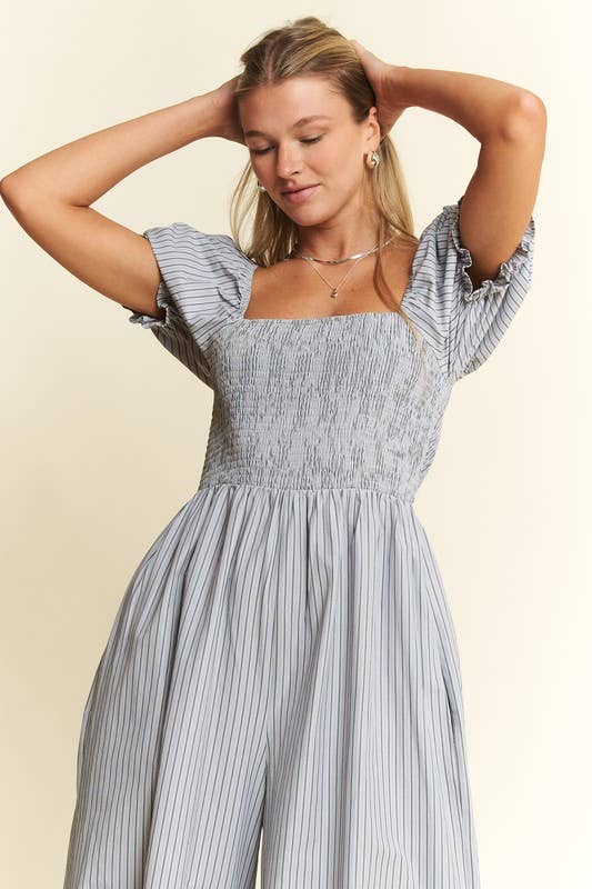 Plus Size Stripe Print Jumpsuit