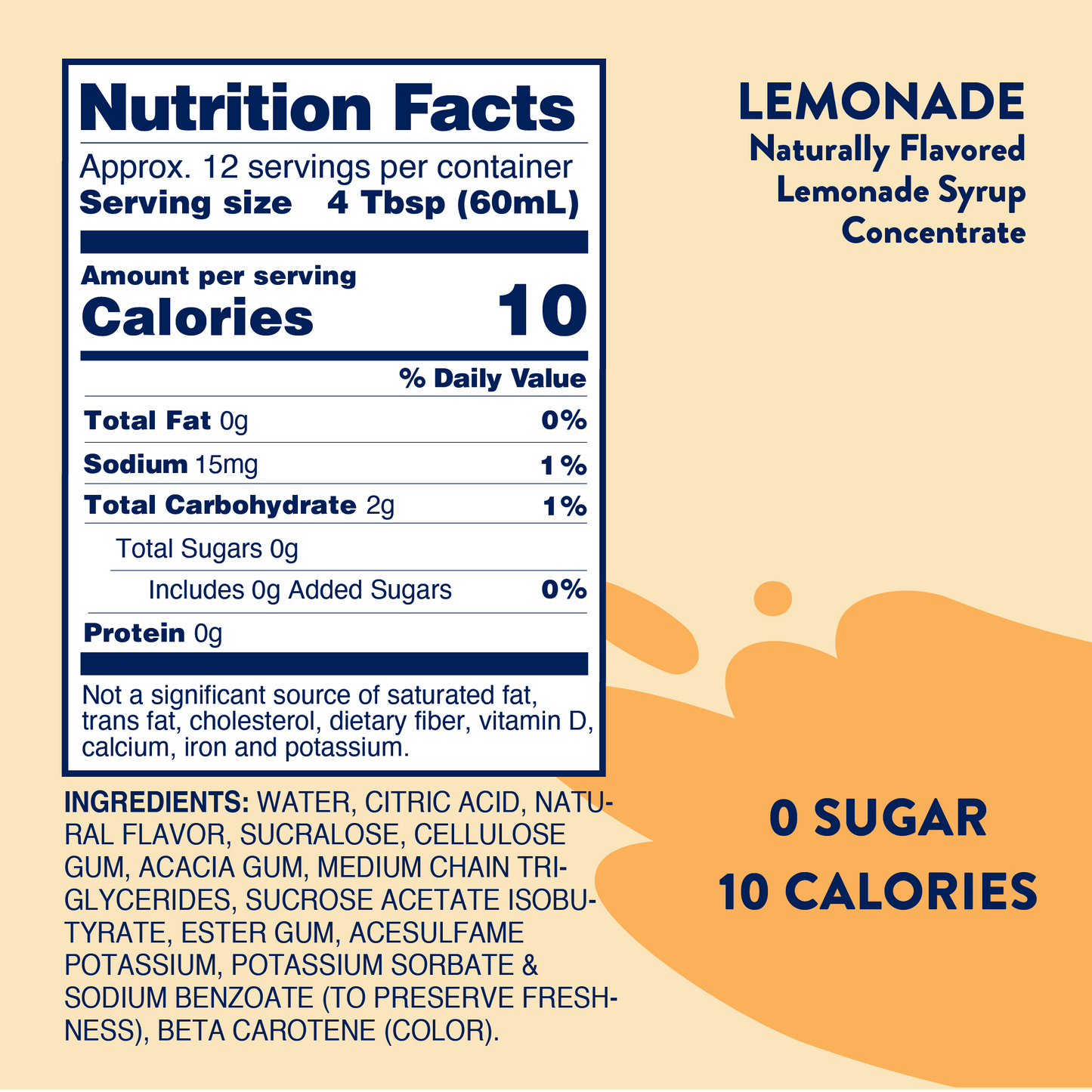 Sugar Free Lemonade Syrup Concentrate