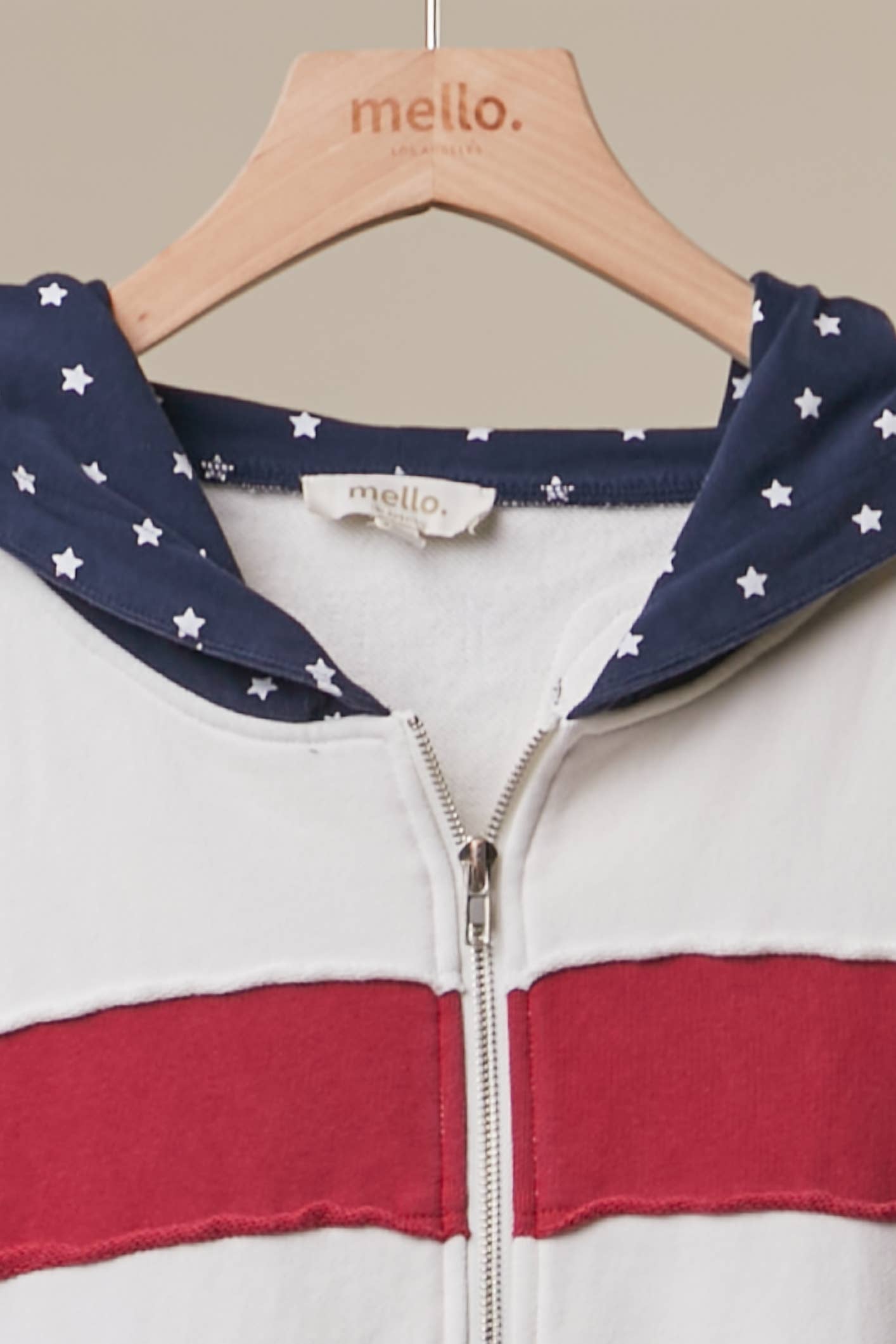 United States Patch work Oversized Zip Hoodie