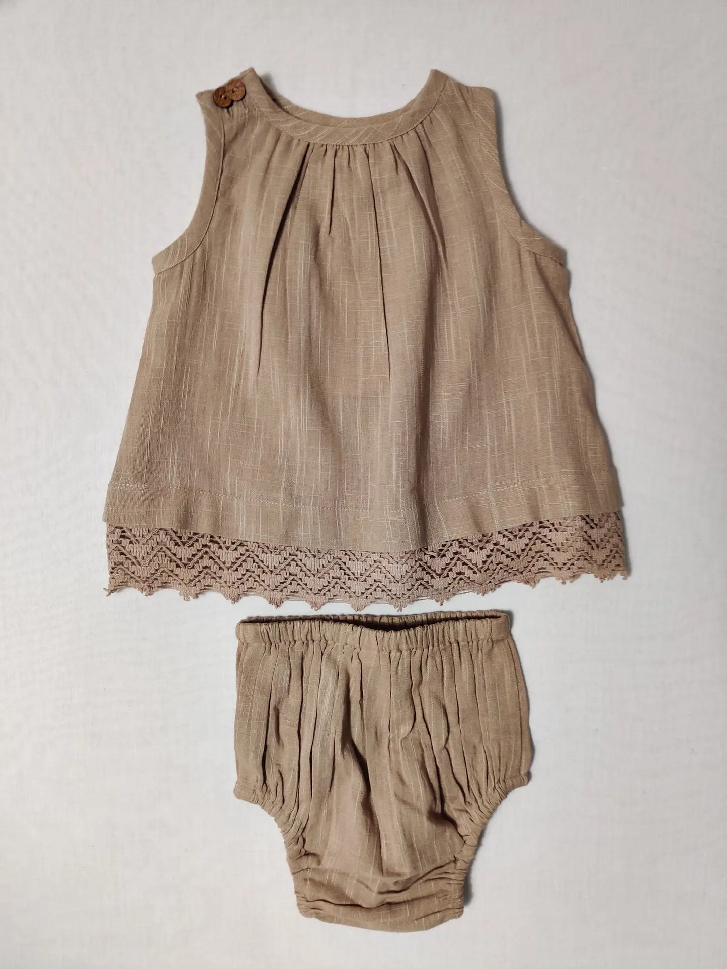 Kids Copper Lace Dress with Matching Bloomer