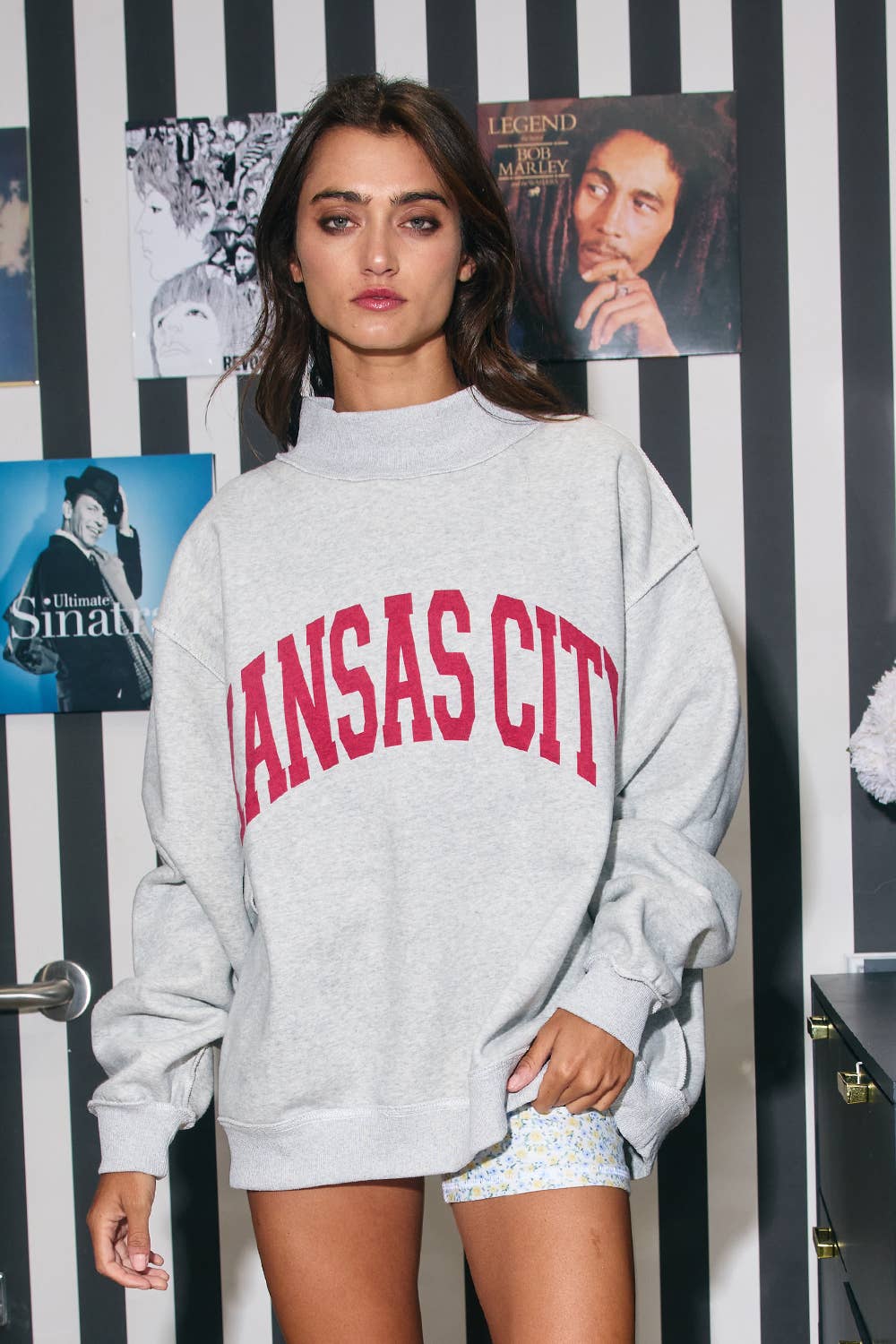 'KANSAS CITY & KC' Reversible Mock-neck