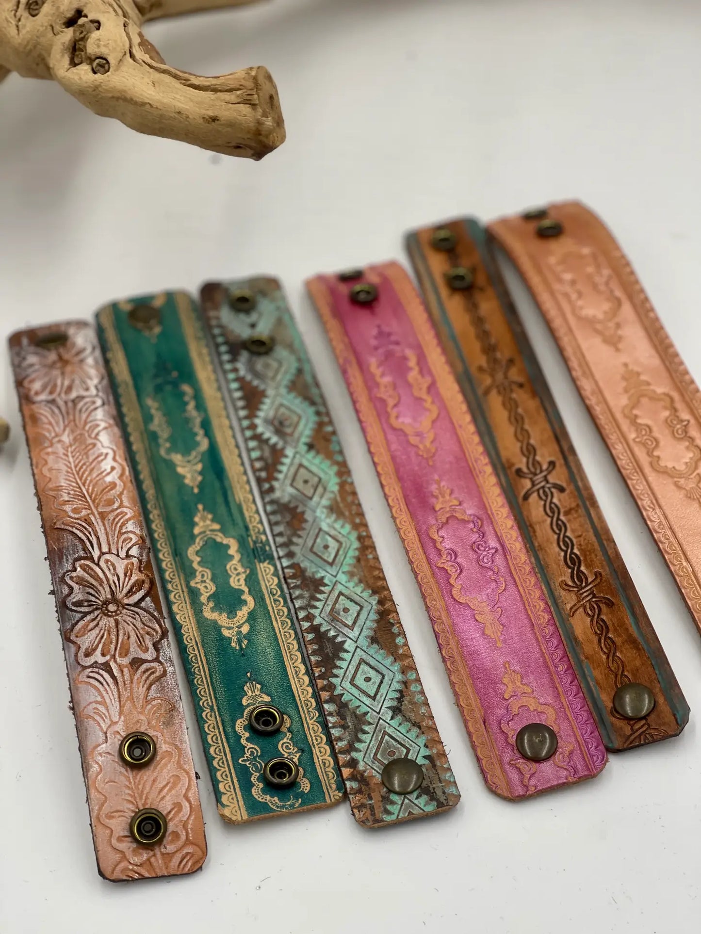Hand Tooled Leather Bracelets