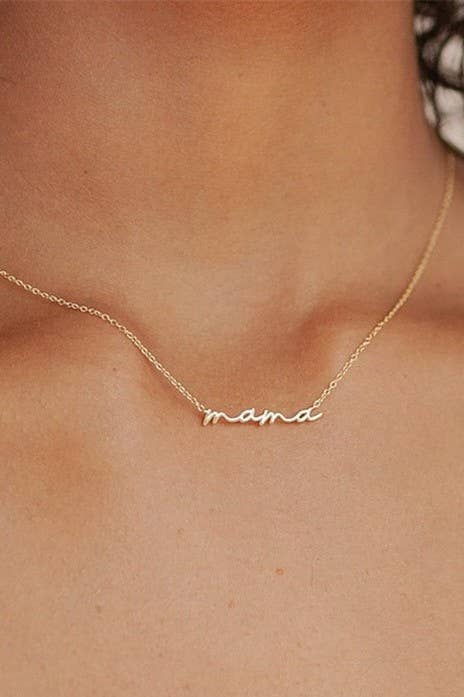 18K Stainless Steel Tarnish Free Mama Necklace