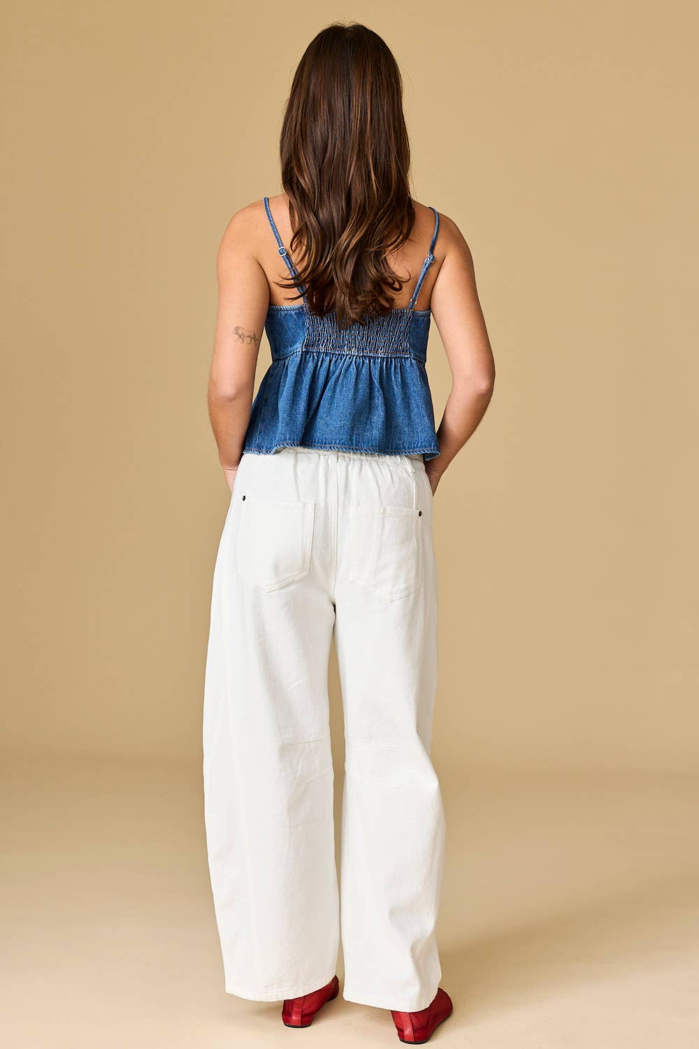 Erin Bow Detail Denim Top