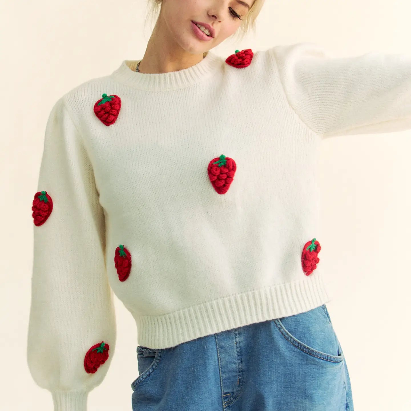 Crochet Strawberry Sweater