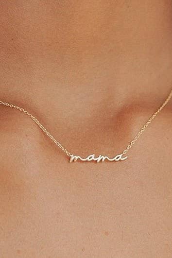 18K Stainless Steel Tarnish Free Mama Necklace
