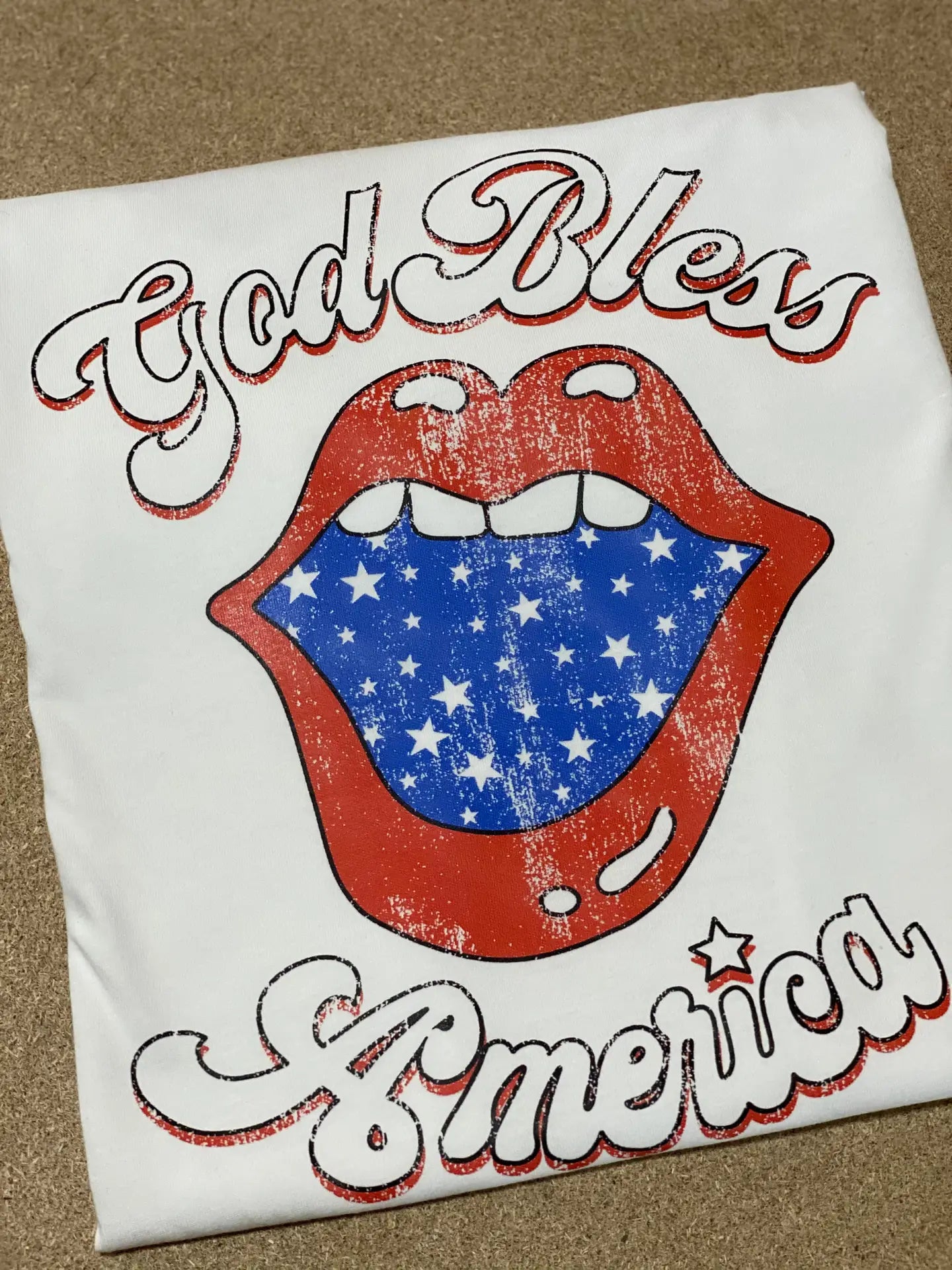 God Bless America Lips Graphic Tee