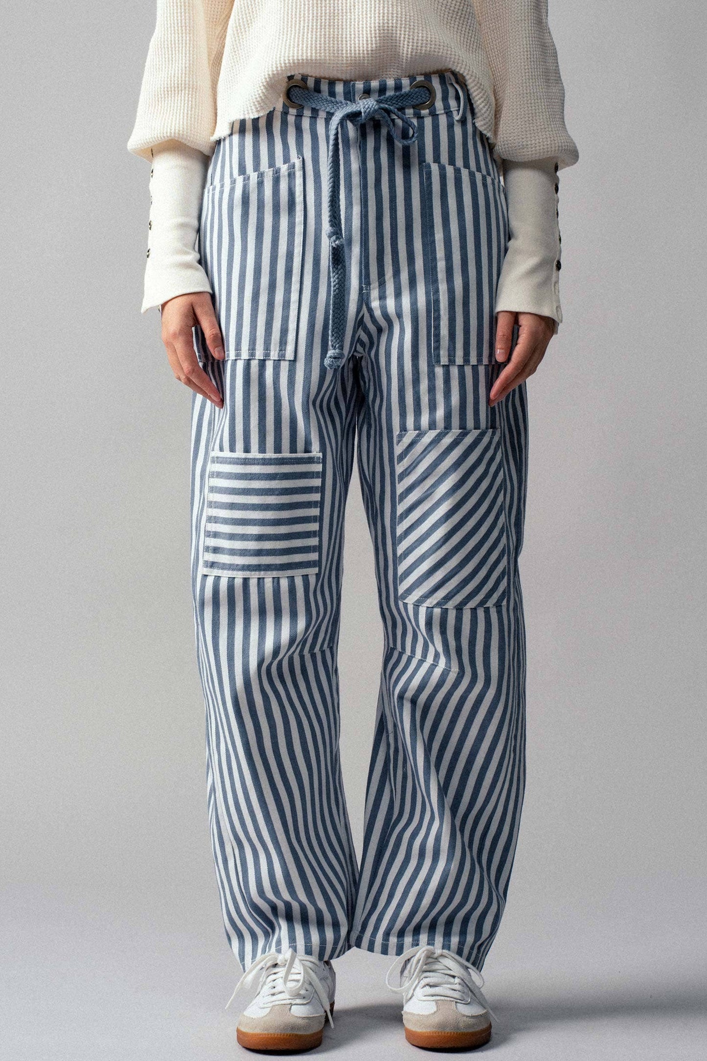 Railroad Striped Patch Pocket Utility Pants
