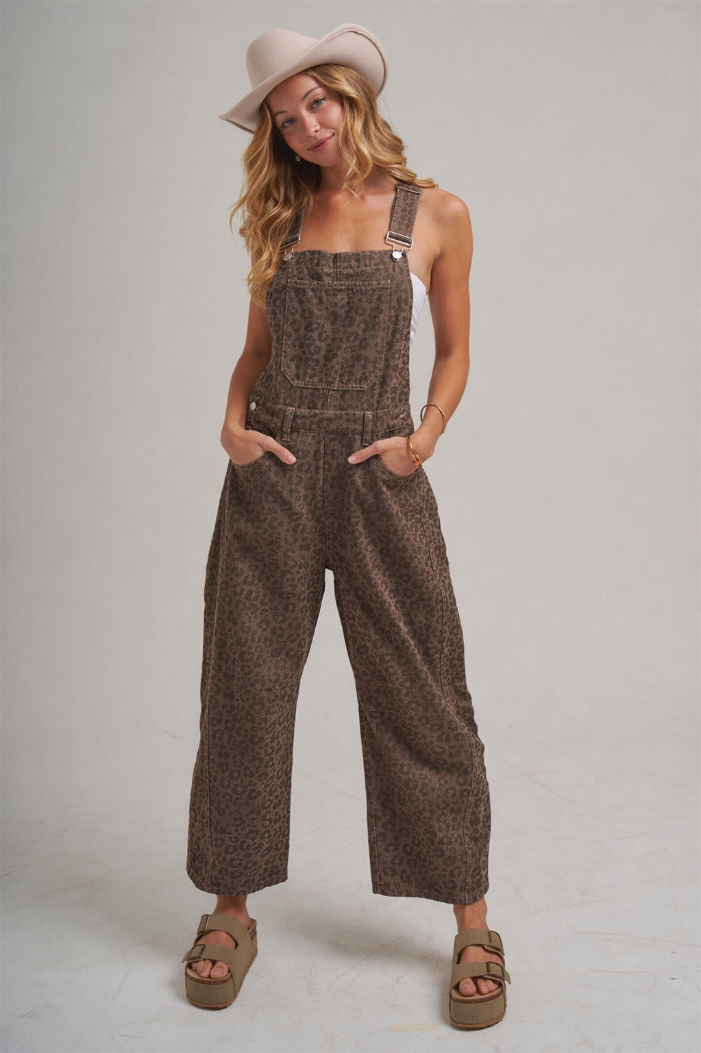 Vintage Leopard Overall Jumpsuit