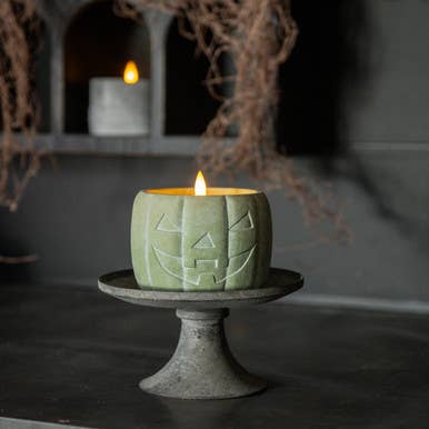 Jack-O-Lantern 3D Flame Candle - Green