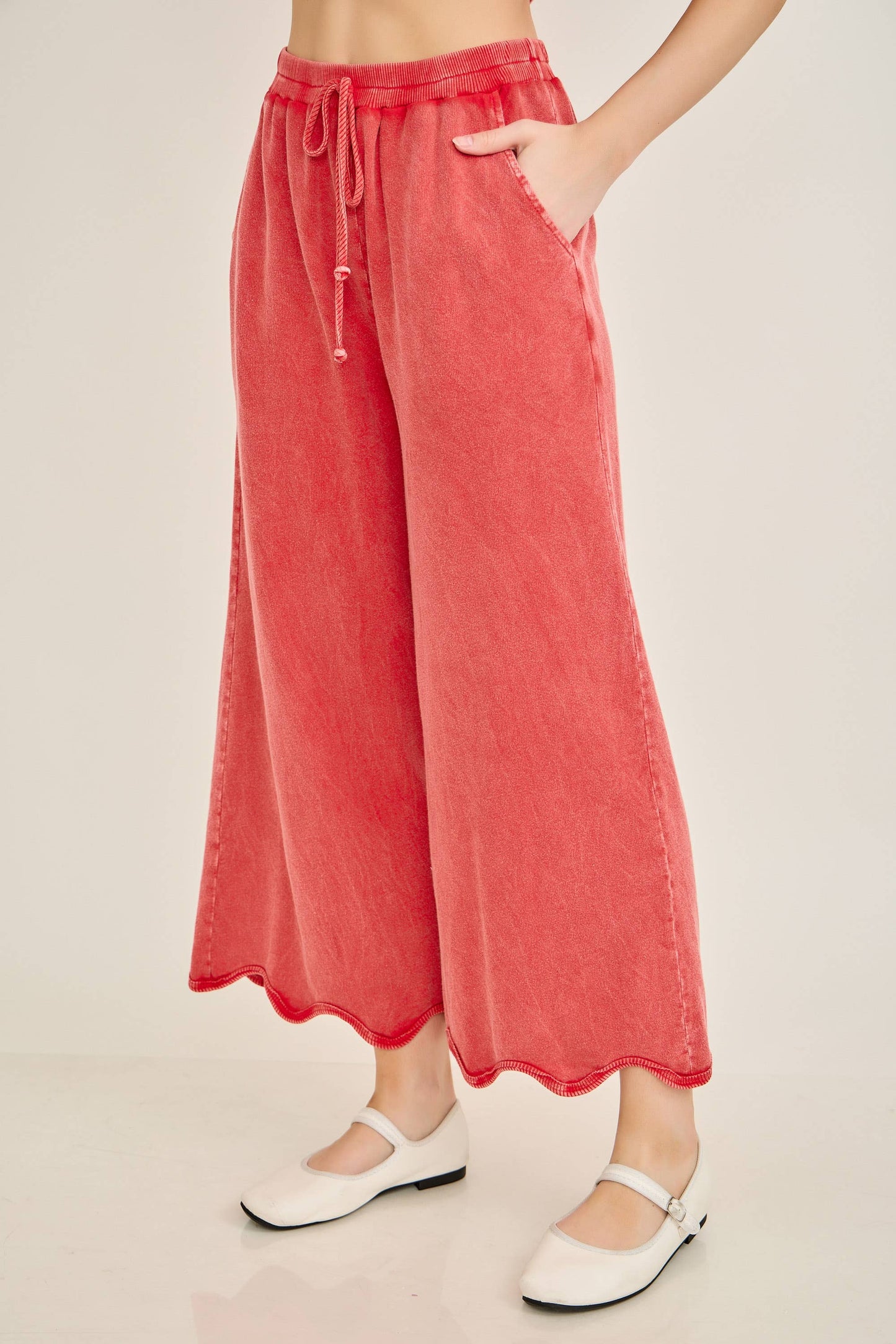 Mineral Washed Wavy Ribbed Pants