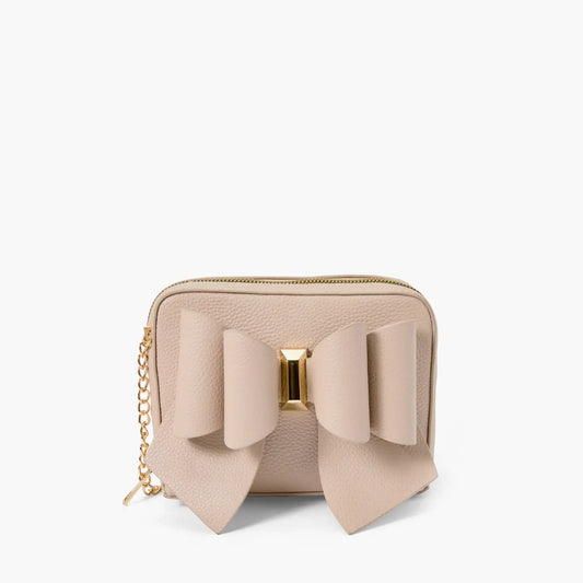 Boxy Bow Crossbody - Beige