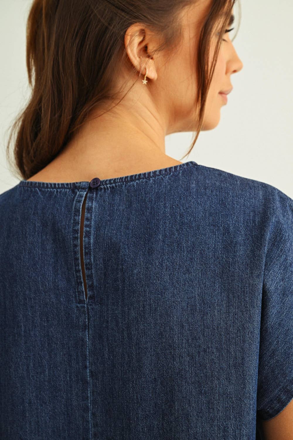 MIxed Fabric Flag Patched Dolman Sleeve Top