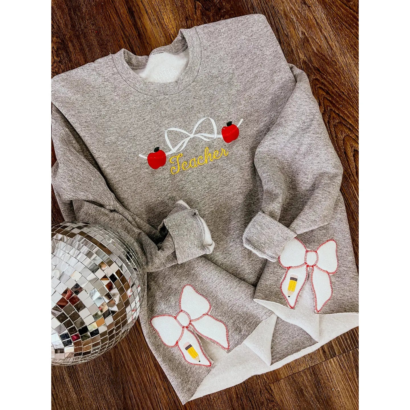 Handmade Teacher Bow Sweatshirt